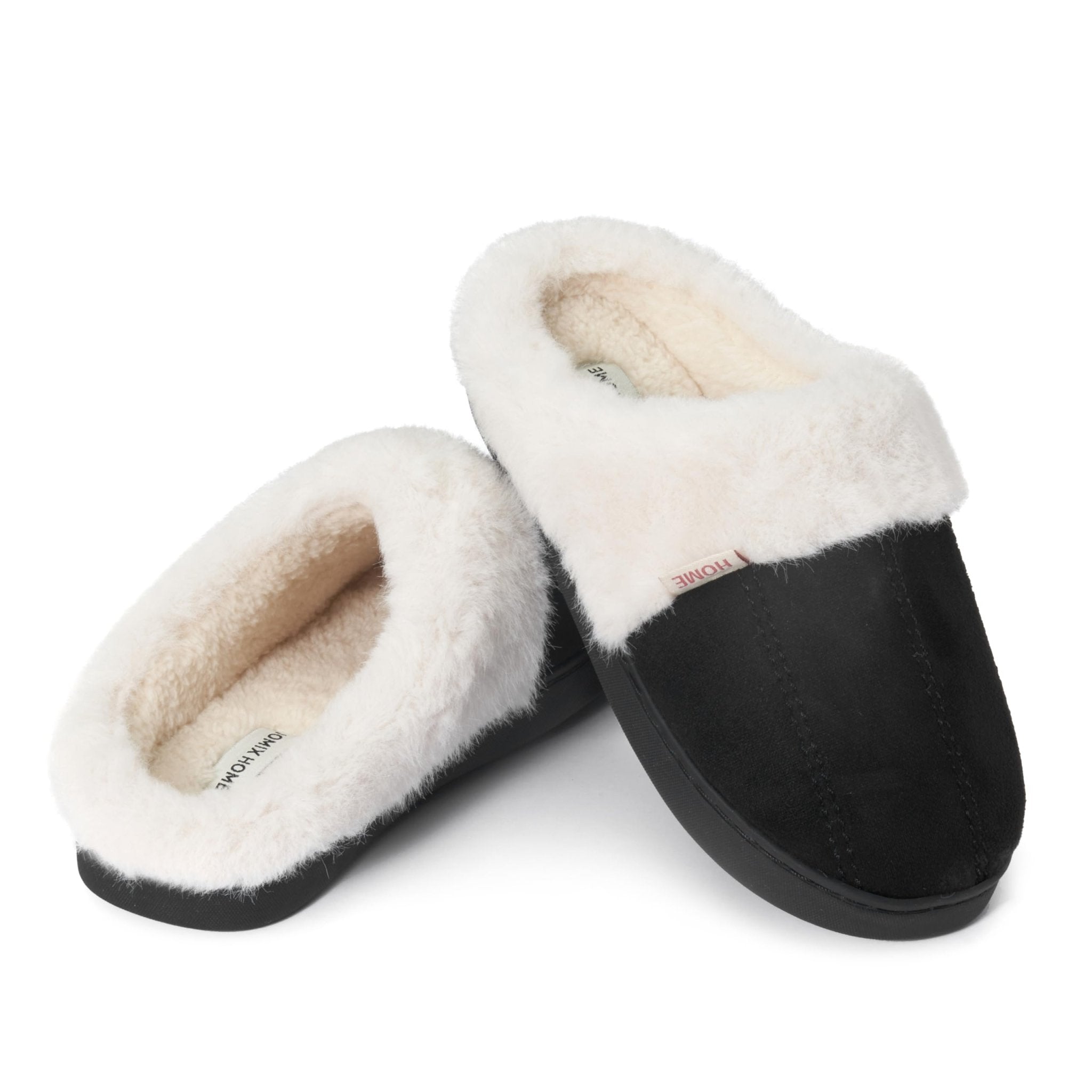 JOMIX Pantuflas de invierno para mujer, suaves zapatillas peludas para casa