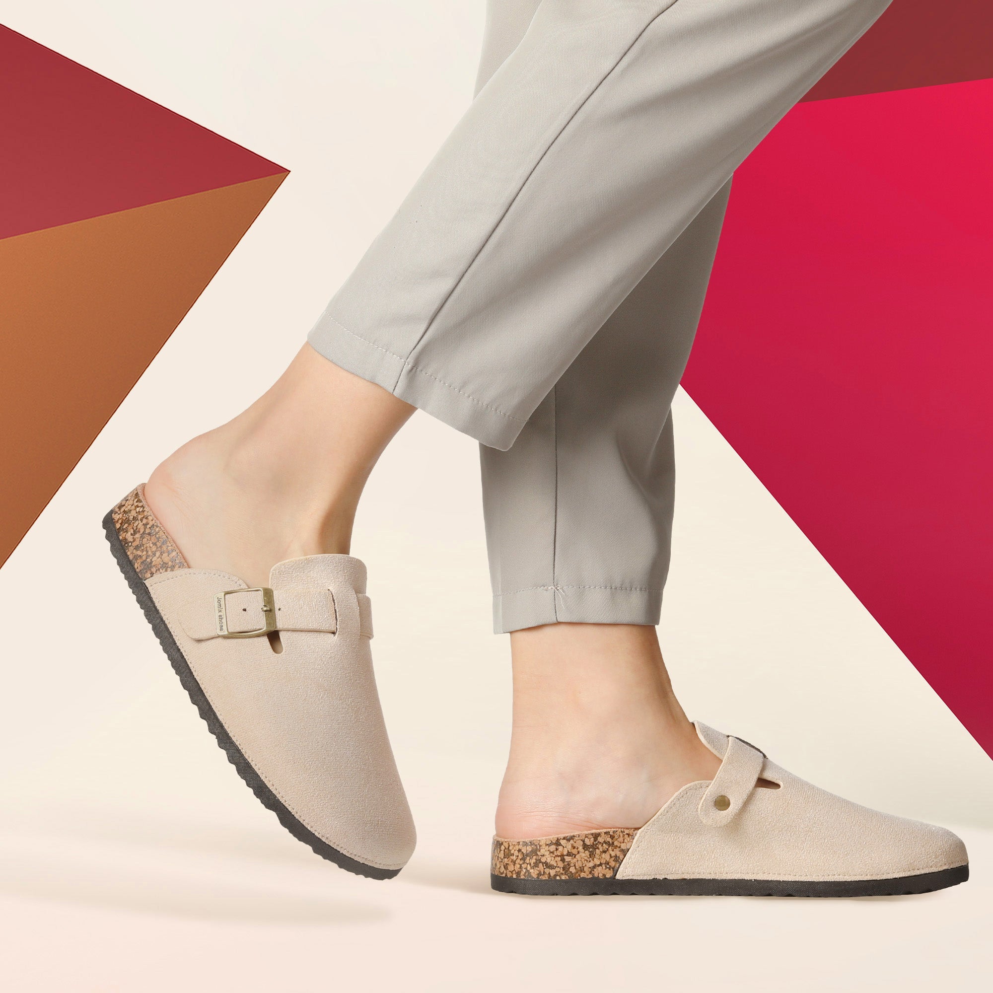 JOMIX Sabot Donna Ciabatte Chiuse con Comodo Pantofole in Pelle Scarpe da Giardino Sandali WCT250036
