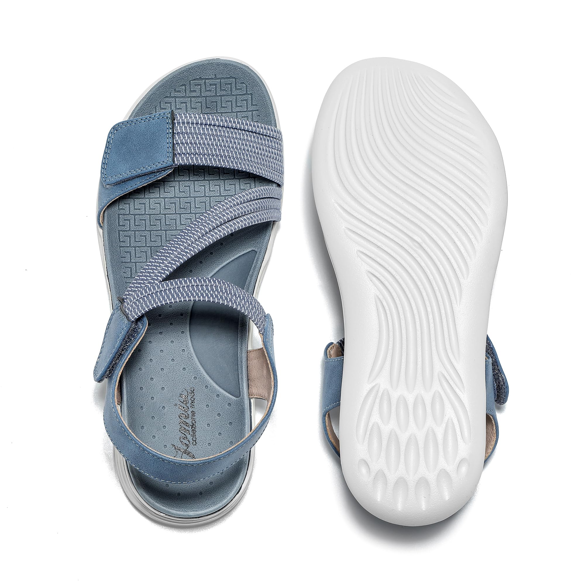 JOMIX Sandalen Damen mit Klettverschluss Sandals Bequem Strandschuhe Sommer Sandalette