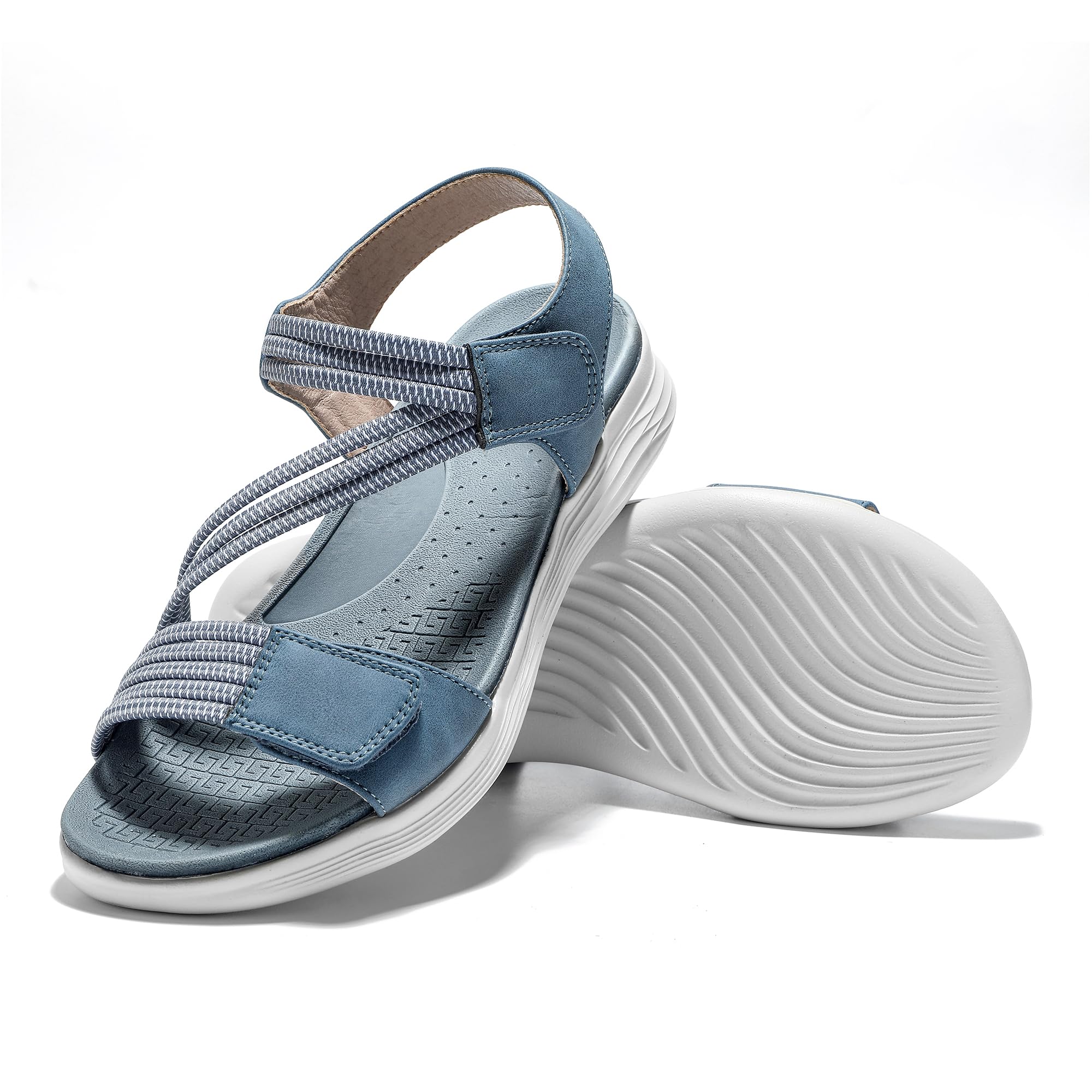 JOMIX Sandalen Damen mit Klettverschluss Sandals Bequem Strandschuhe Sommer Sandalette