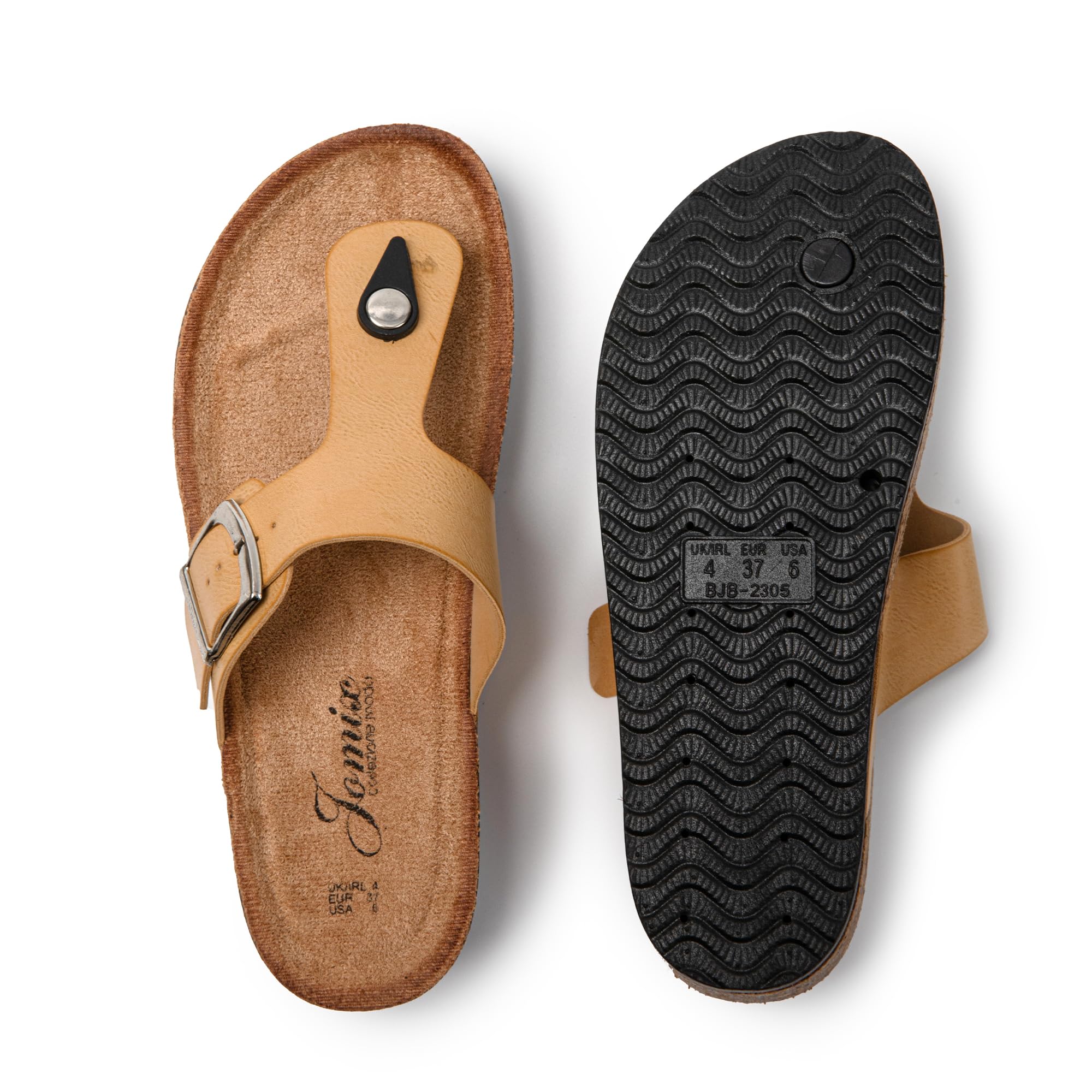 JOMIX Sandalen Damen Sommer Flip Flops Damen Elegant Keilabsatz Sandaletten Zehentrenner Kuntleder Weiche Kork Fußbett