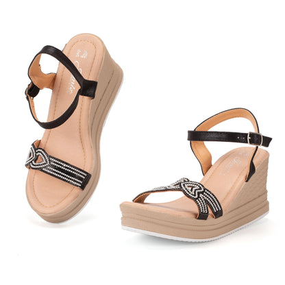 JOMIX Sandali da Donna con Zeppa Dal Fondo Spesso Eleganti e Versatili Design WWS250205