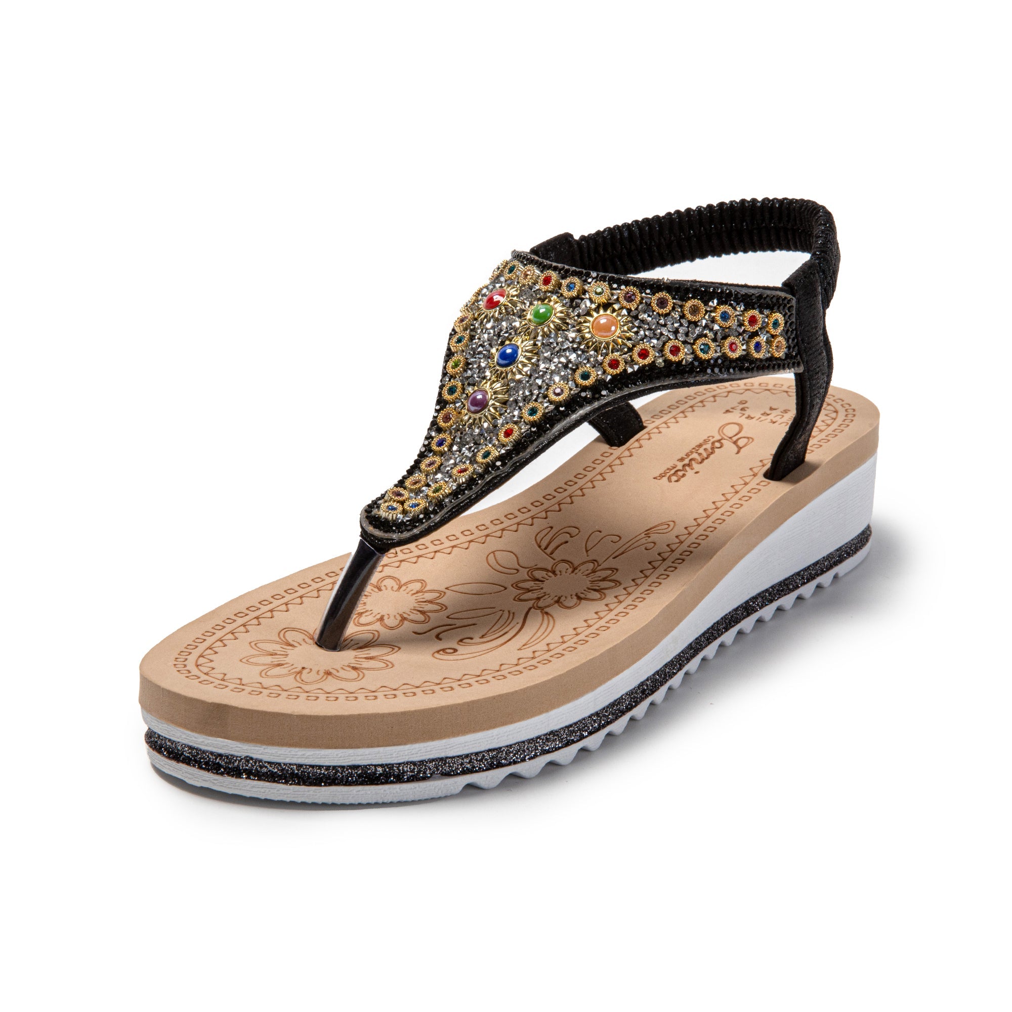 JOMIX Sandali Donna Estive Comode infradito da Spiaggia con Strass SD9019