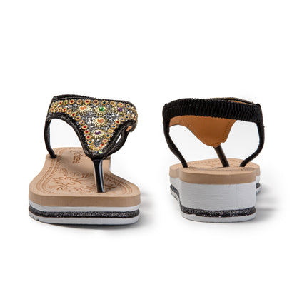 JOMIX Sandali Donna Estive Comode infradito da Spiaggia con Strass SD9019