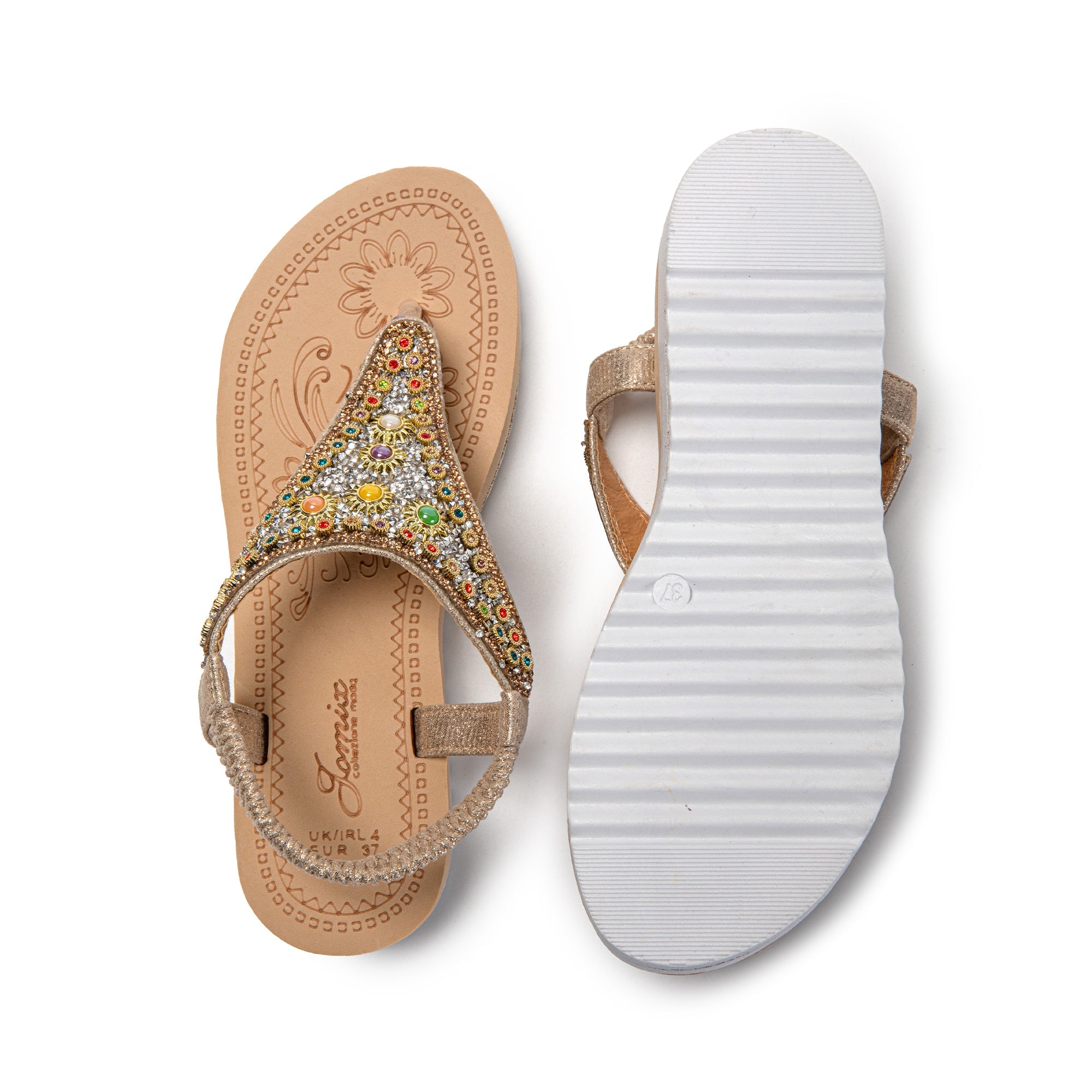 JOMIX Sandali Donna Estive Comode infradito da Spiaggia con Strass SD9019