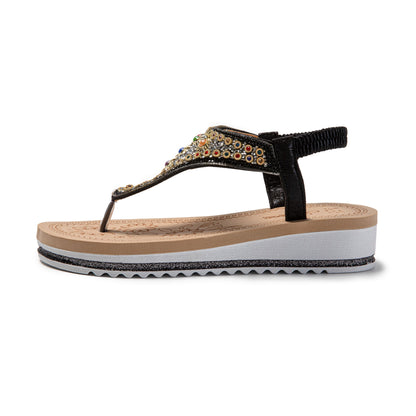 JOMIX Sandali Donna Estive Comode infradito da Spiaggia con Strass SD9019