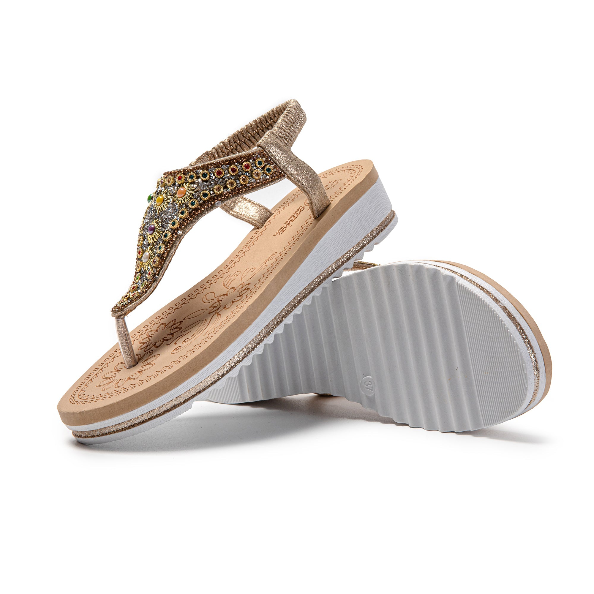 JOMIX Sandali Donna Estive Comode infradito da Spiaggia con Strass SD9019