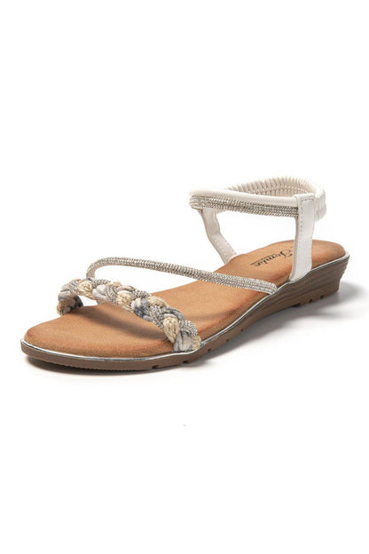 JOMIX Sandali Donna Estive Eleganti Sandali Bassi Comodi con Strass SD9433 SD9434