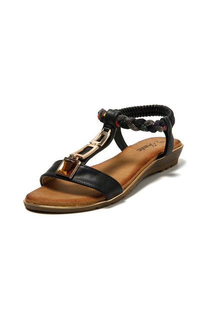 JOMIX Sandali Donna Estive Eleganti Sandali Bassi Comodi con Strass SD9433 SD9434