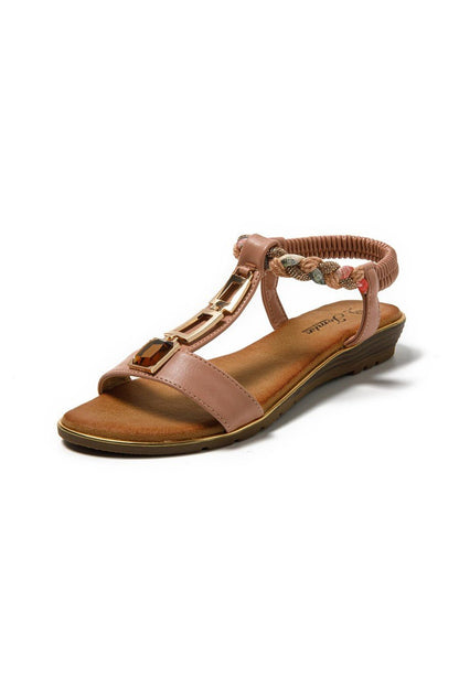 JOMIX Sandali Donna Estive Eleganti Sandali Bassi Comodi con Strass SD9433 SD9434
