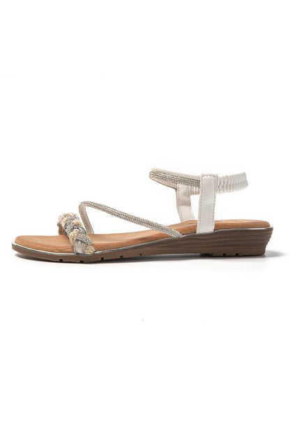 JOMIX Sandali Donna Estive Eleganti Sandali Bassi Comodi con Strass SD9433 SD9434
