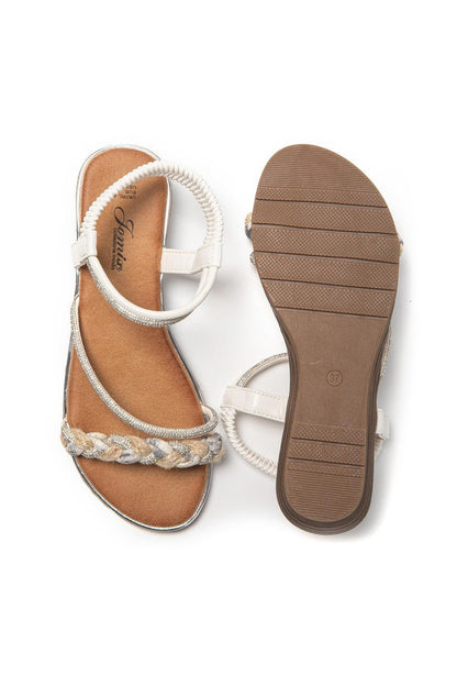 JOMIX Sandali Donna Estive Eleganti Sandali Bassi Comodi con Strass SD9433 SD9434