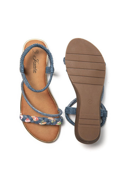 JOMIX Sandali Donna Estive Eleganti Sandali Bassi Comodi con Strass SD9433 SD9434