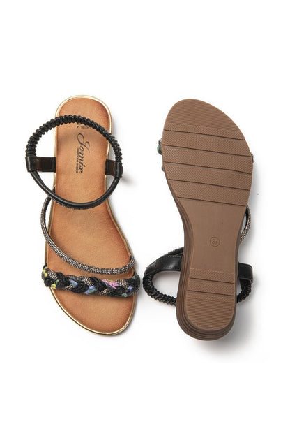 JOMIX Sandali Donna Estive Eleganti Sandali Bassi Comodi con Strass SD9433 SD9434