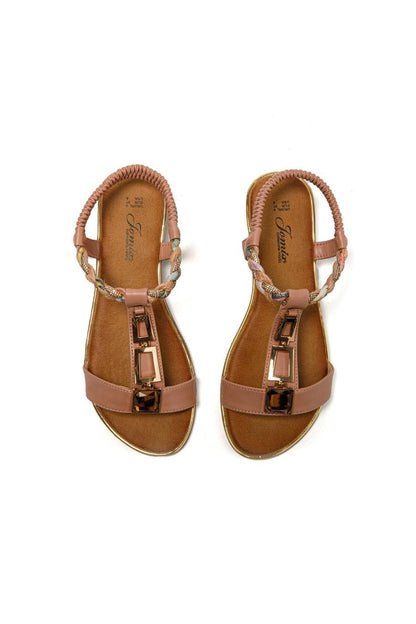JOMIX Sandali Donna Estive Eleganti Sandali Bassi Comodi con Strass SD9433 SD9434