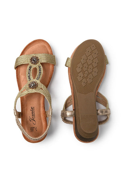 JOMIX Sandali Donna Estive Zeppa Sandali Eleganti Chiusura Elastico SD9359