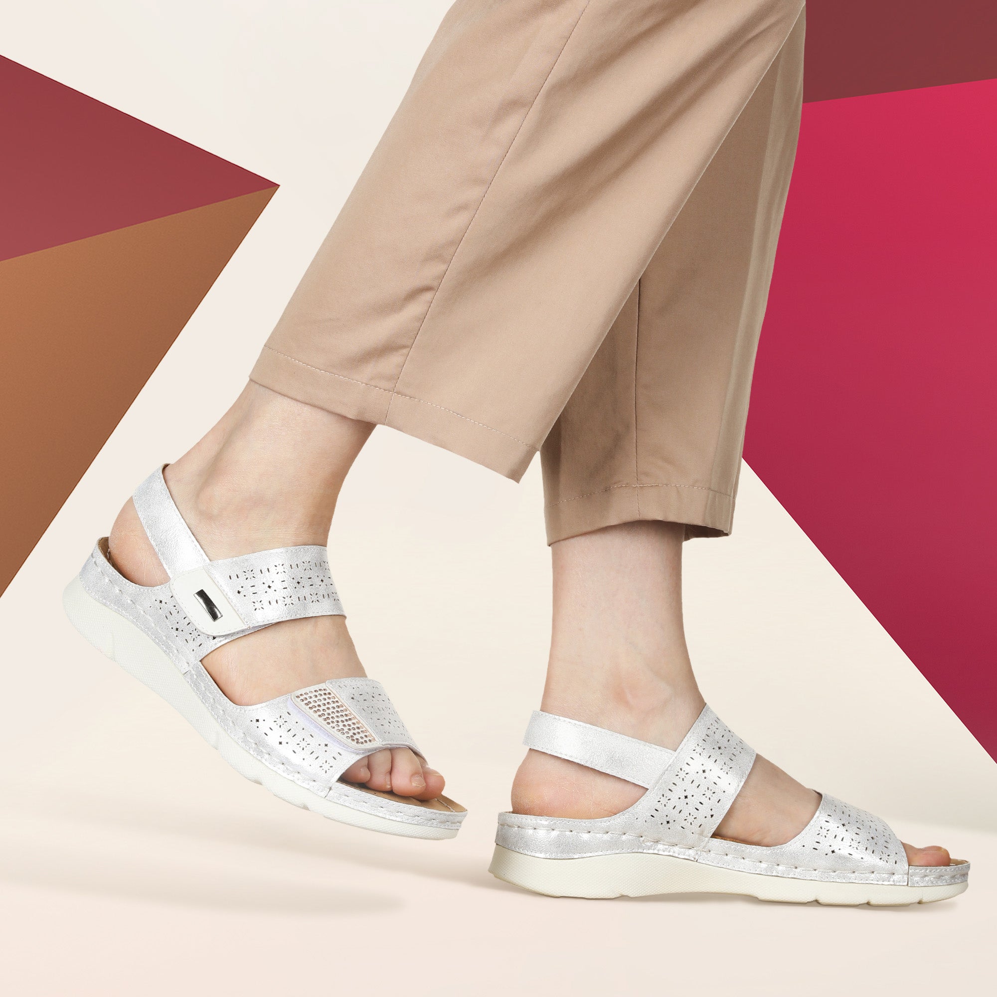 JOMIX Sandali Estive Casual da Donna Scarpa Morbida Scivolamento con Tomaia a Strappo WWS250186