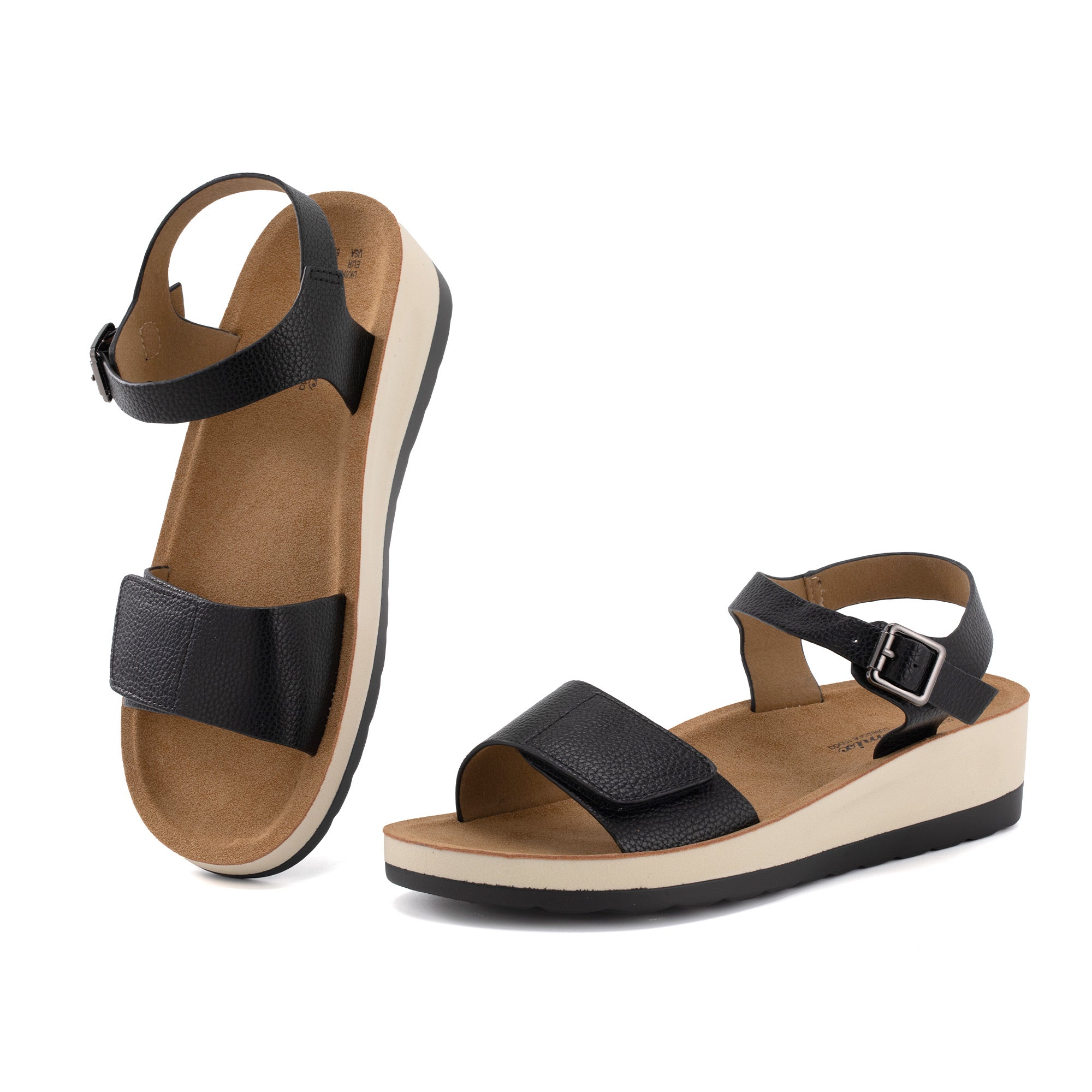 JOMIX Sandali Estive da Donna in Cuoio con Zeppa Antiscivolo Comode e Portabili Eleganti e Versatili WWS250451