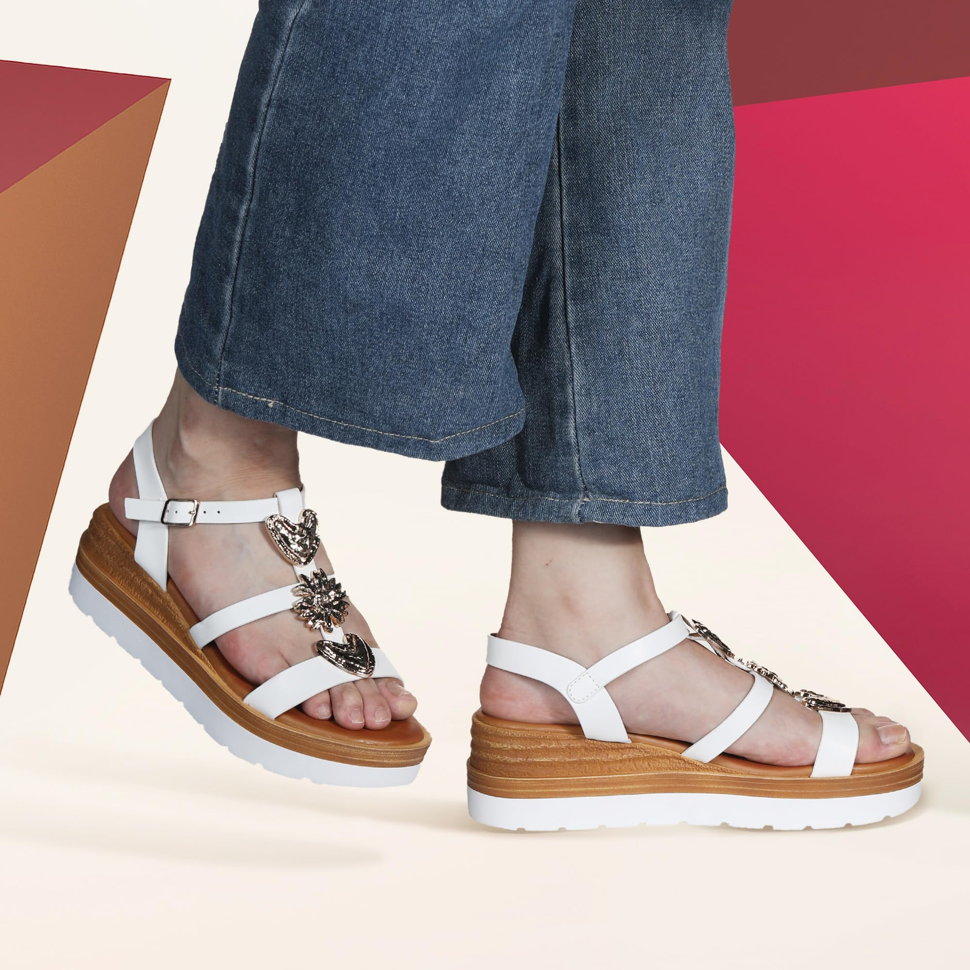 JOMIX Sandali Estivi da Donna Comode Zeppe Aperte Eleganti WWS250361