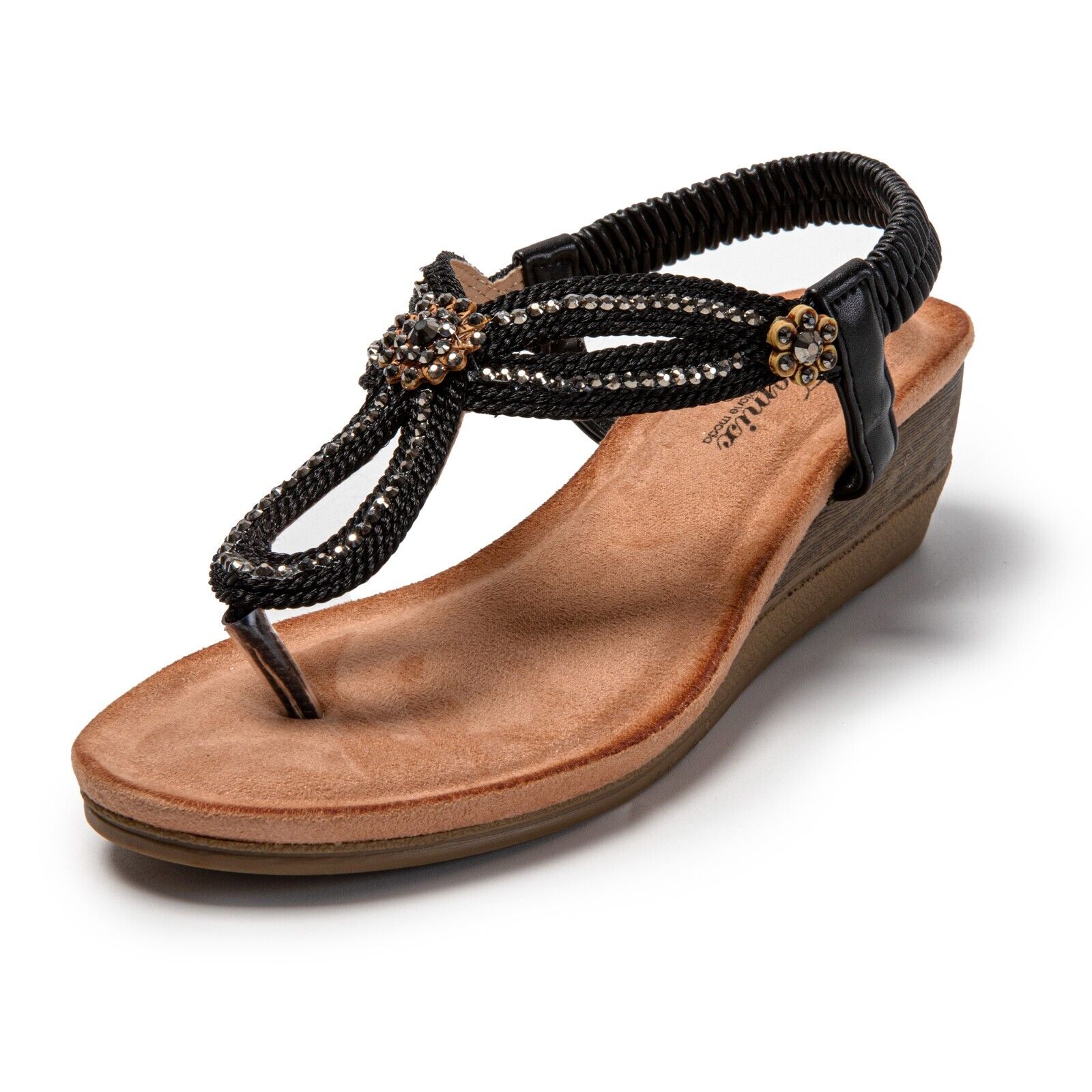 JOMIX Sandali Infradito Donna Estivi Bassi Comodi Eleganti con Strass SD9358