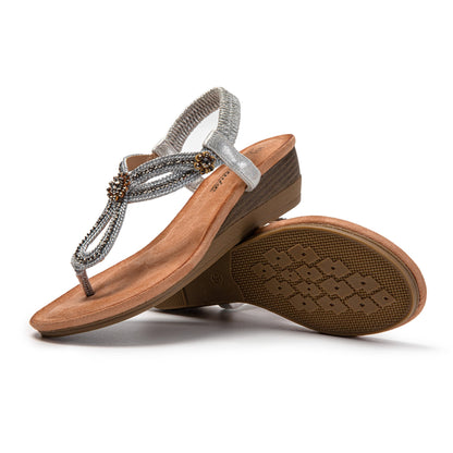JOMIX Sandali Infradito Donna Estivi Bassi Comodi Eleganti con Strass SD9358