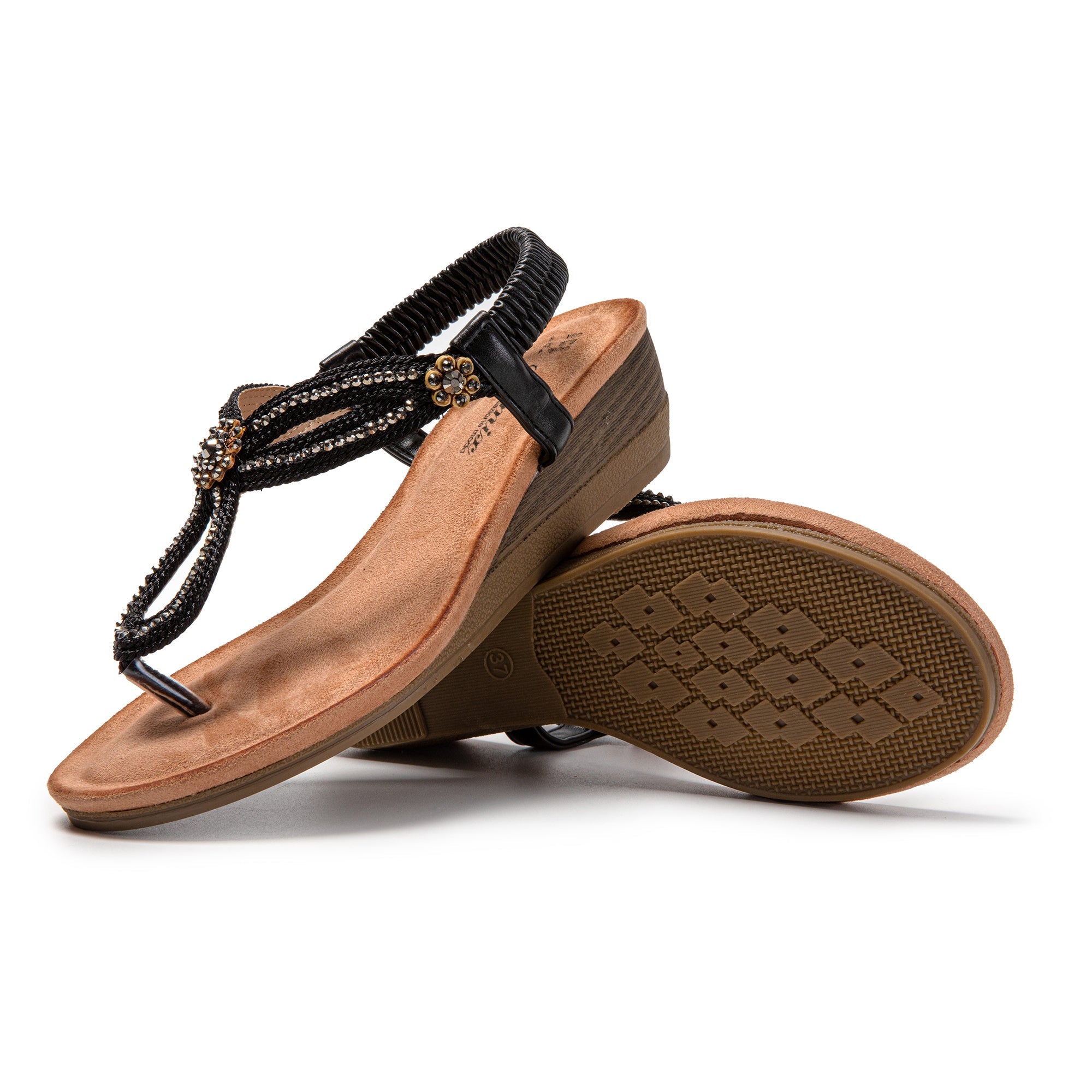 JOMIX Sandali Infradito Donna Estivi Bassi Comodi Eleganti con Strass SD9358