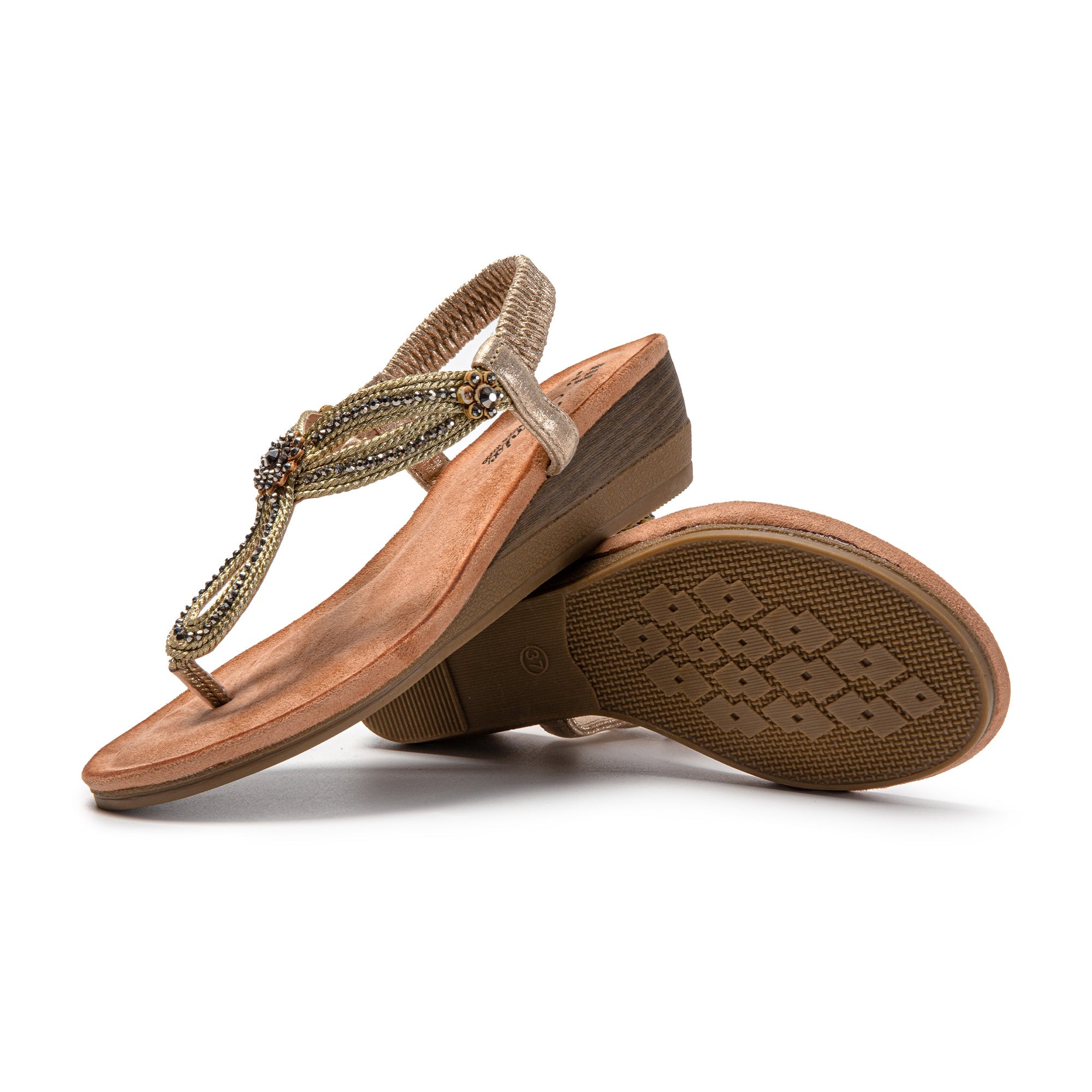 JOMIX Sandali Infradito Donna Estivi Bassi Comodi Eleganti con Strass SD9358