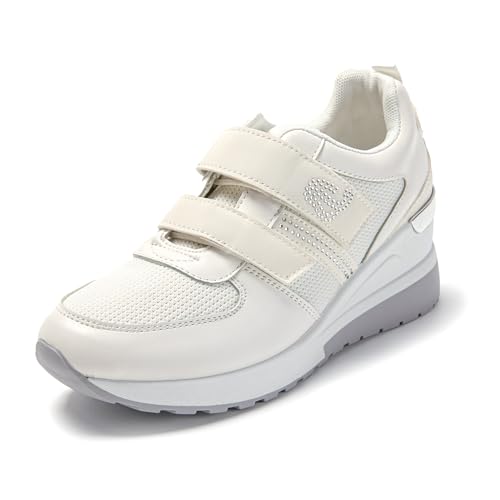 JOMIX Scarpe Donna a Strappo Casual Sneakers Zeppa Camminata