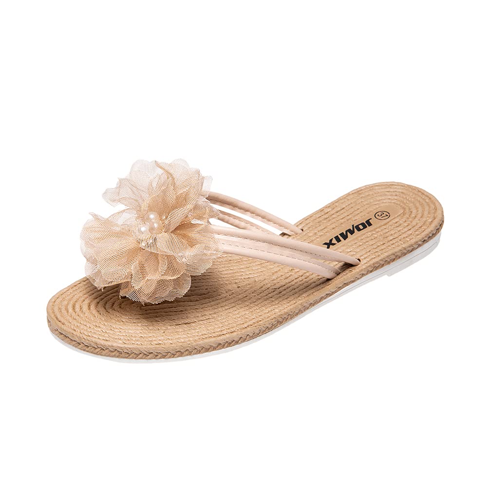 JOMIX Sommer Sandalen Keilabsatz Flip Flops Damen Elegant Zehentrenner Damen Glitzer Strasssteine Sandaletten Weiche Fußbett Pool Meer Strand Outdoor