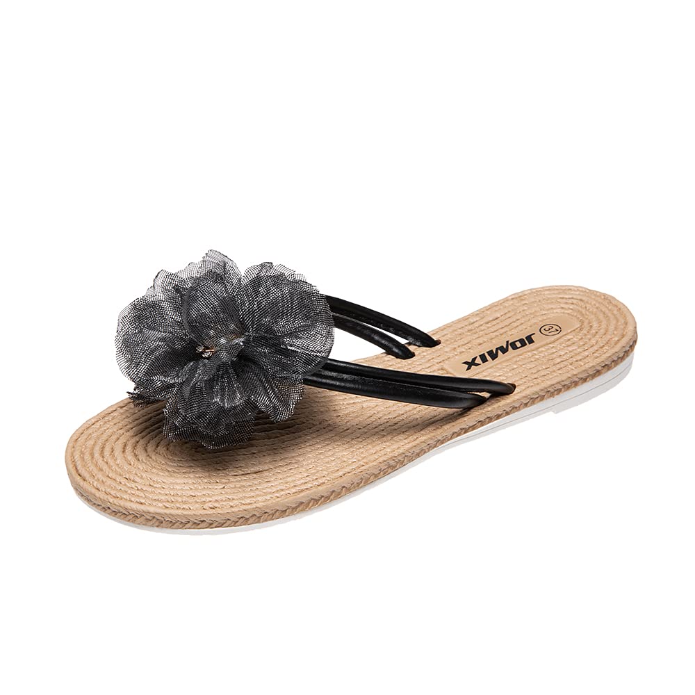 JOMIX Sommer Sandalen Keilabsatz Flip Flops Damen Elegant Zehentrenner Damen Glitzer Strasssteine Sandaletten Weiche Fußbett Pool Meer Strand Outdoor