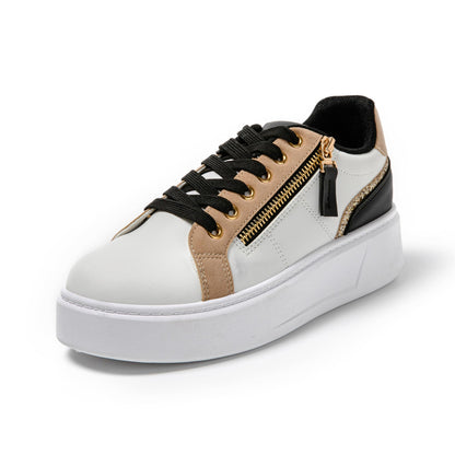 JOMIX Sportschuhe Damen Leicht Leder Platform Sneaker Atmungsaktiv Plateau Laufschuhe Fitness Turnschuhe Wanderschuhe Freizeitschuhe