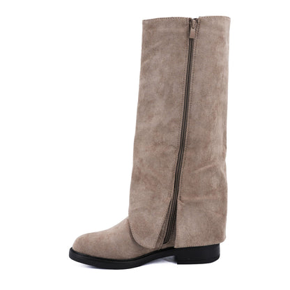 JOMIX Stivali da Donna Invernali in Pelle Scamosciata con Cerniere e Fibbie X24165
