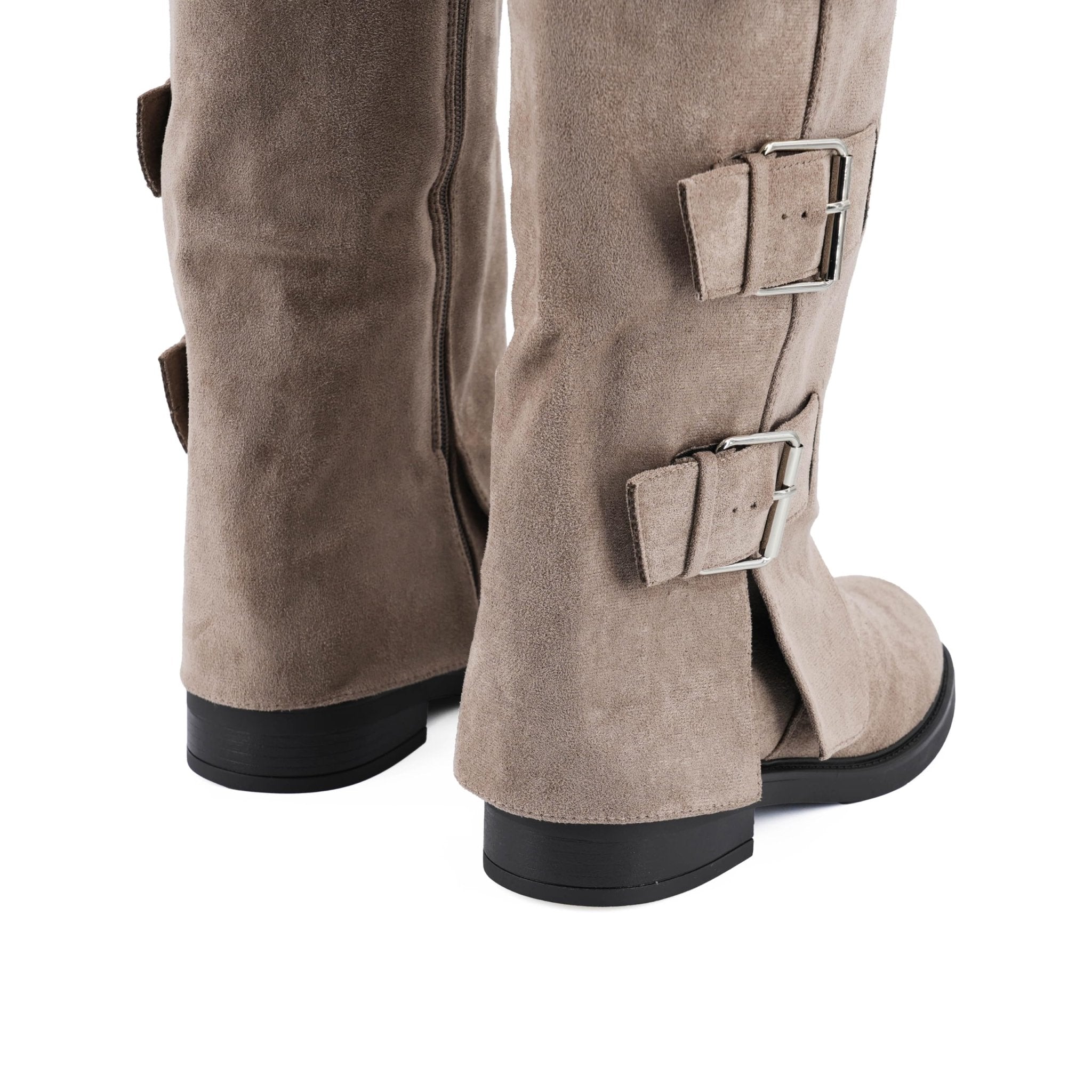 JOMIX Stivali da Donna Invernali in Pelle Scamosciata con Cerniere e Fibbie X24165