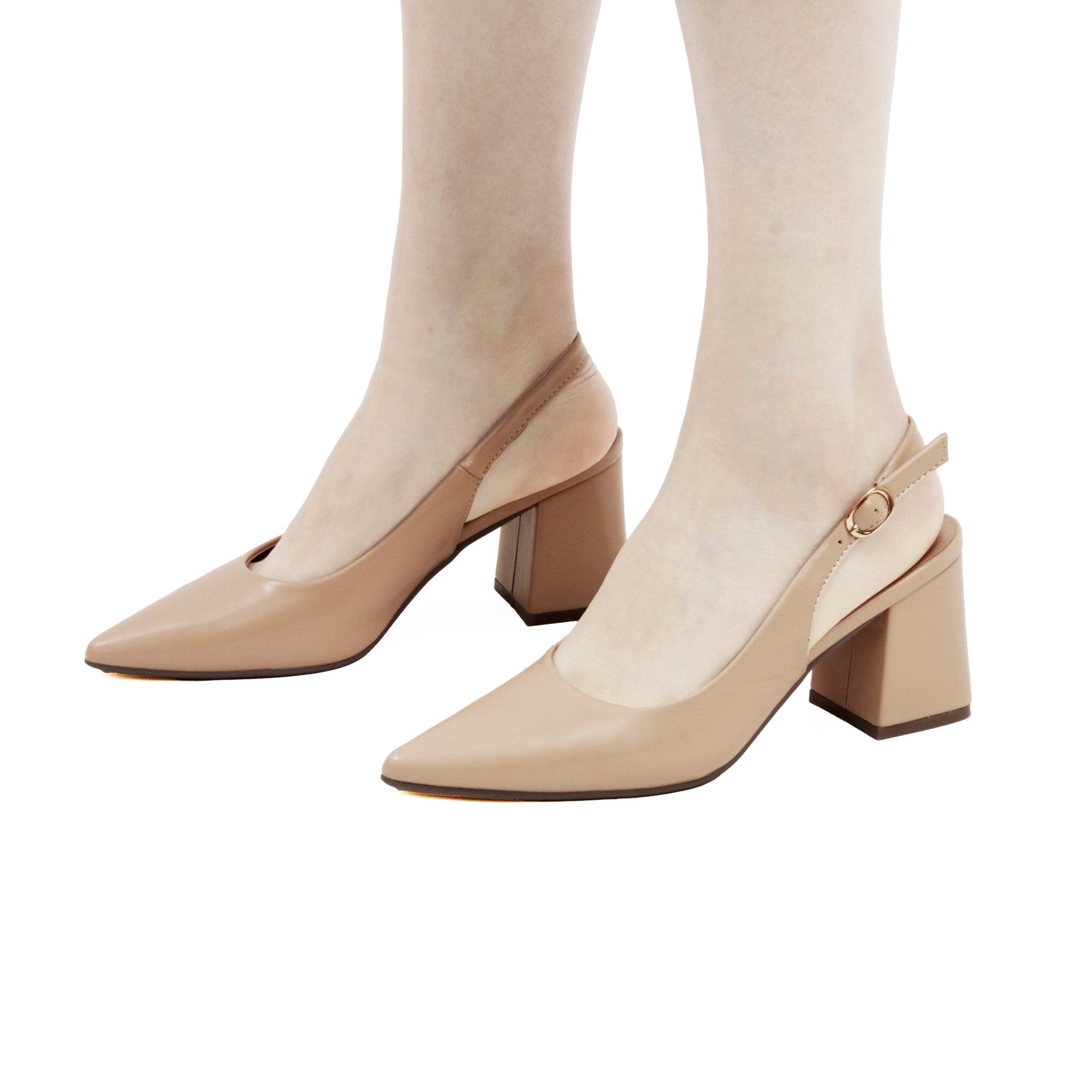 JOMIX Tacchi Bassi da Donna Scarpe con Tacco a Punta Chiusa con Cinturino Alla X1B - L2579