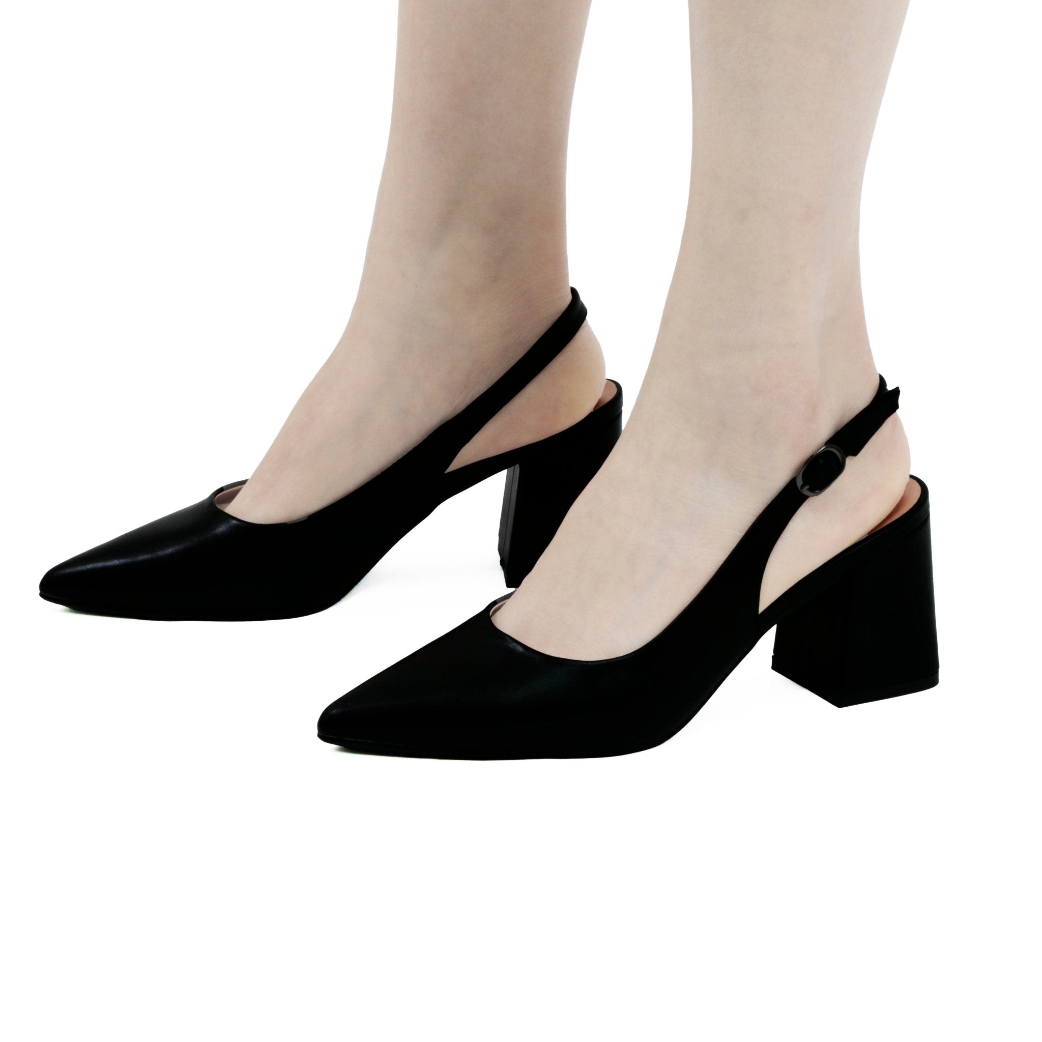JOMIX Tacchi Bassi da Donna Scarpe con Tacco a Punta Chiusa con Cinturino Alla X1B - L2579