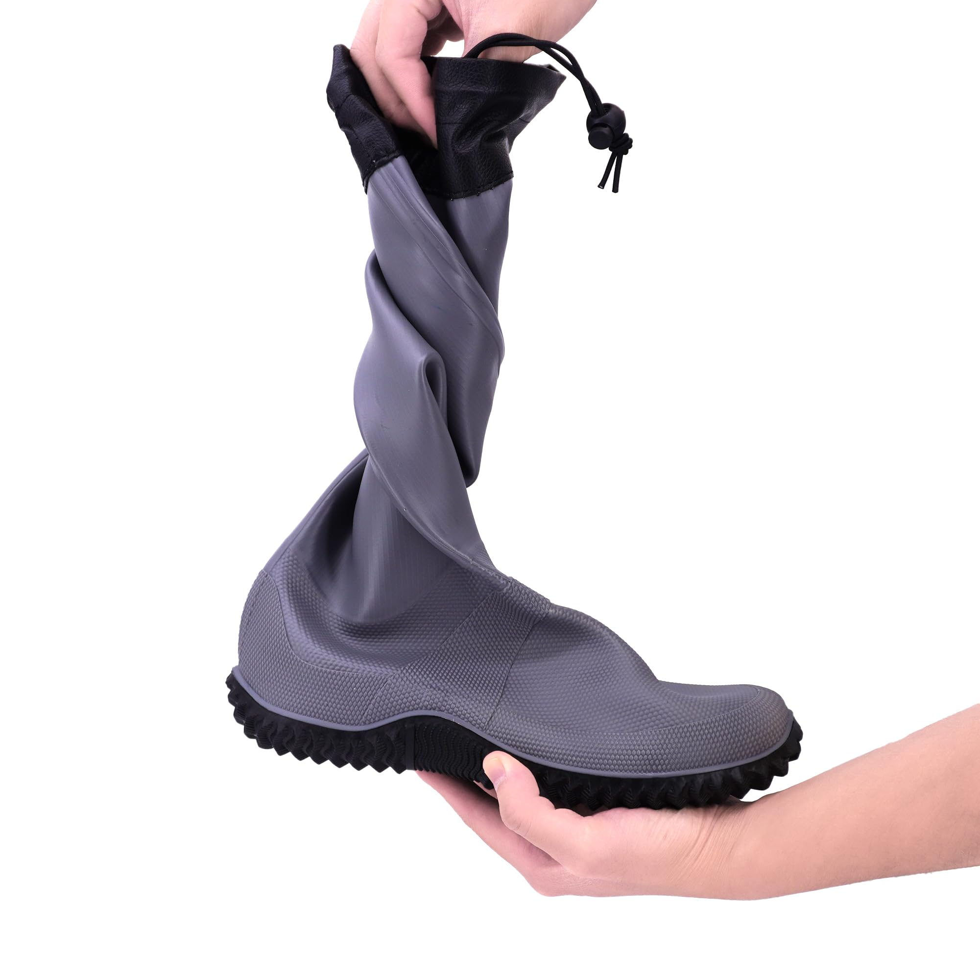 JOMIX Unisex Gummistiefel Damen Herren Faltbar Hoch Regenstiefel Wasserdichte Rutschfest Leicht PVC Stiefel Garten Regenschuhe