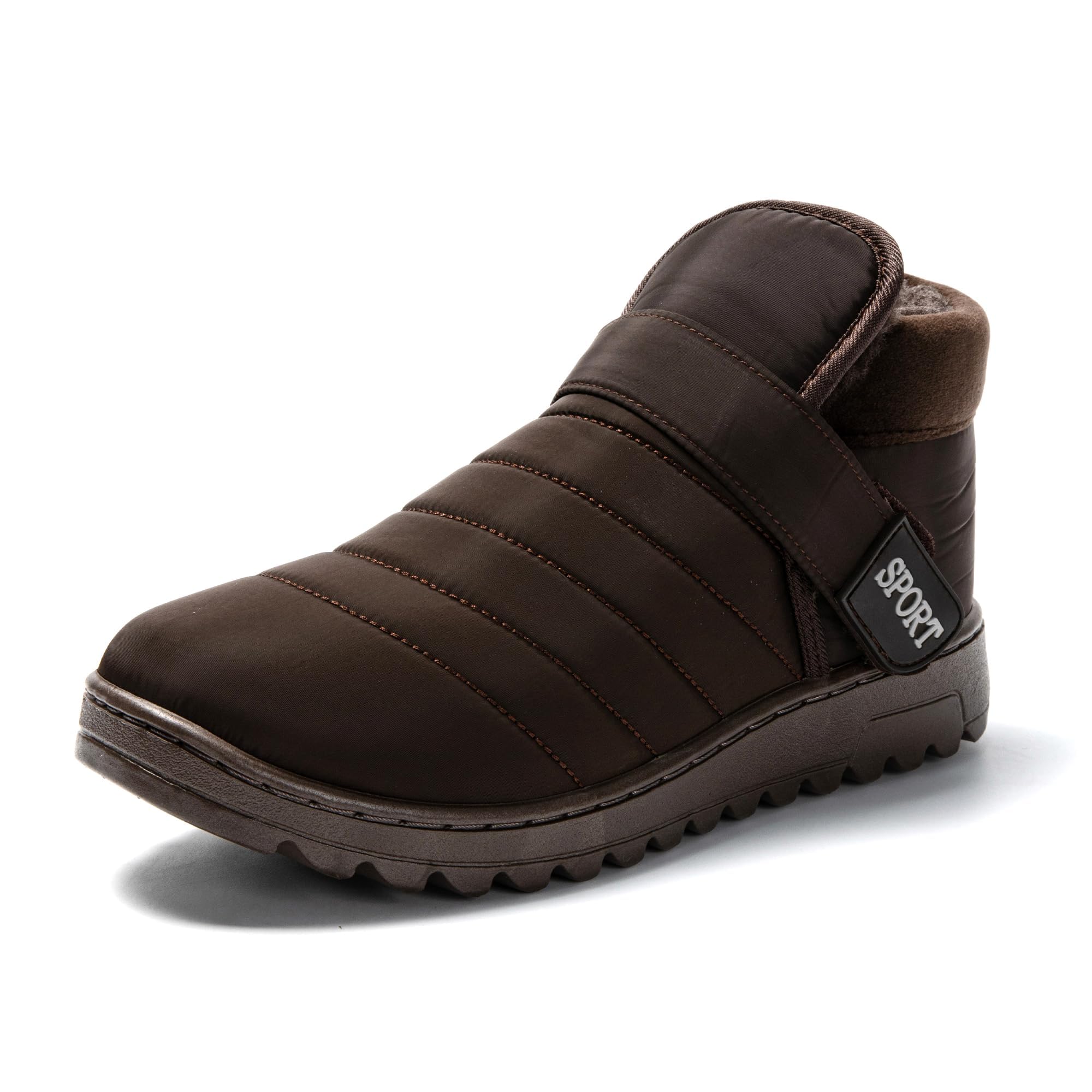 JOMIX Unisex Winter Stiefeletten Warme Gefüttert Winterstiefel Puff Klettverschluss Winterschuhe Herren Antirutsch Sohle Stiefel Outdoor Boots