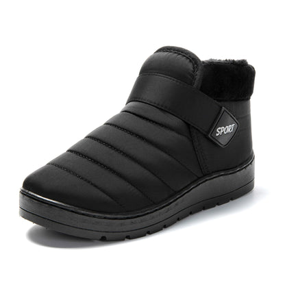 JOMIX Unisex Winter Stiefeletten Warme Gefüttert Winterstiefel Puff Klettverschluss Winterschuhe Herren Antirutsch Sohle Stiefel Outdoor Boots