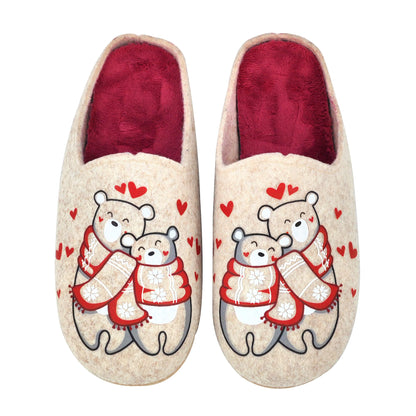 JOMIX Warme Flizpantoffeln Damen Hausschuhe Winter Gefütterte Pantoffeln Plüsch Slippers Rutschfeste Puschen mit Fußbett