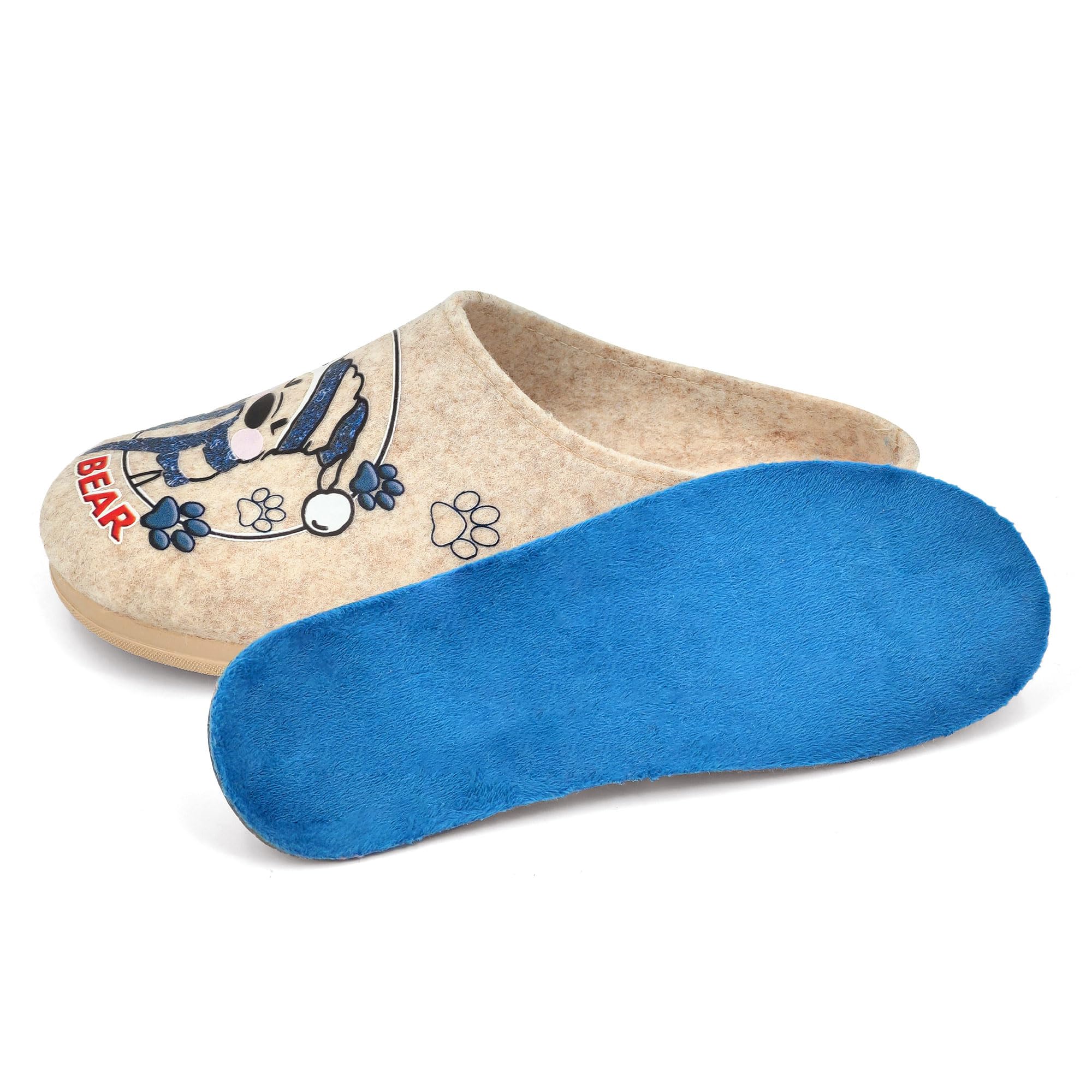 JOMIX Warme Flizpantoffeln Damen Hausschuhe Winter Gefütterte Pantoffeln Plüsch Slippers Rutschfeste Puschen mit Fußbett