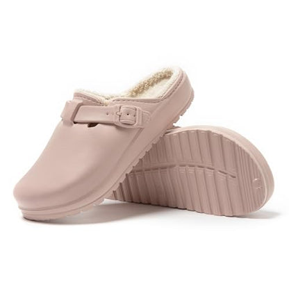 JOMIX Winter Clogs Gefüttert Damen, Warme Hausschuhe Wasserdicht Pantoffeln Plüsch, Weiche Bequeme rutschfeste Winter Hausschuhe