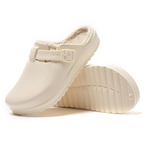 JOMIX Winter Clogs Gefüttert Damen, Warme Hausschuhe Wasserdicht Pantoffeln Plüsch, Weiche Bequeme rutschfeste Winter Hausschuhe