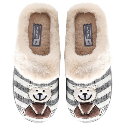 JOMIX Winter Hausschuhe Damen Bären Weiche Pantoffeln Warme Plüsch Gefüttert Puschen Slippers Indoor