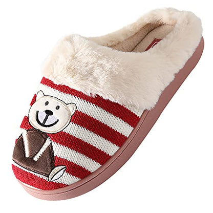 JOMIX Winter Hausschuhe Damen Bären Weiche Pantoffeln Warme Plüsch Gefüttert Puschen Slippers Indoor