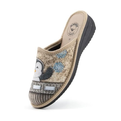 JOMIX Winter Hausschuhe Damen Bequeme Pantoffeln Bequeme Italien Slippers Indoor