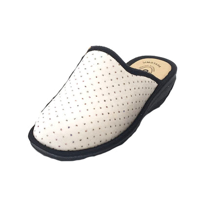 JOMIX Winter Hausschuhe Damen Bequeme Pantoffeln Punkten Italien Slippers Indoor