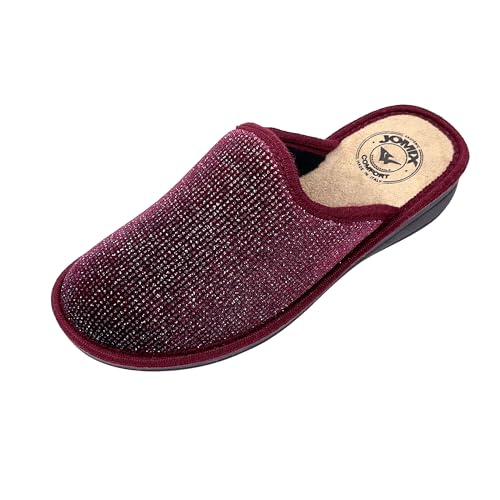 JOMIX Winter Hausschuhe Damen Bequeme Pantoffeln Punkten Italien Slippers Indoor