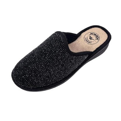 JOMIX Winter Hausschuhe Damen Bequeme Pantoffeln Punkten Italien Slippers Indoor