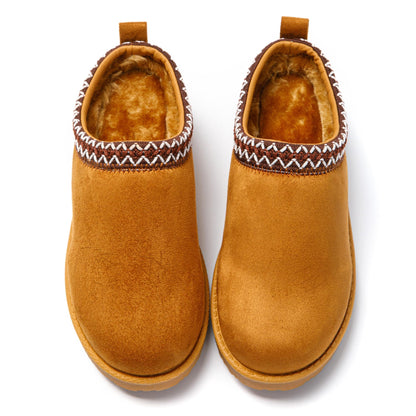 JOMIX Winter Hausschuhe Damen Lässige Slip On Slipper Warme Plüsch Kunstwildleder Geschlossen Pantoffeln