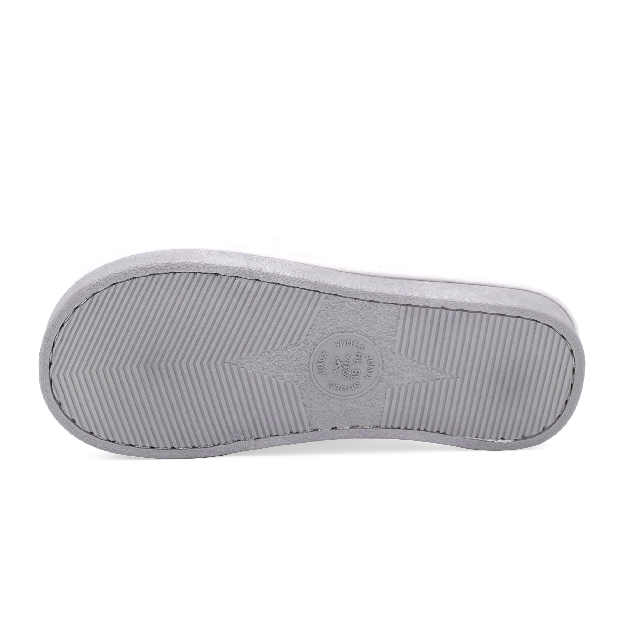 JOMIX Winter Hausschuhe Damen Plüschige Warme Pantoletten Mit Strassschleife Rutschfest und Bequem